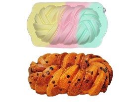 Molde silicona tricolor budin pan trenzado